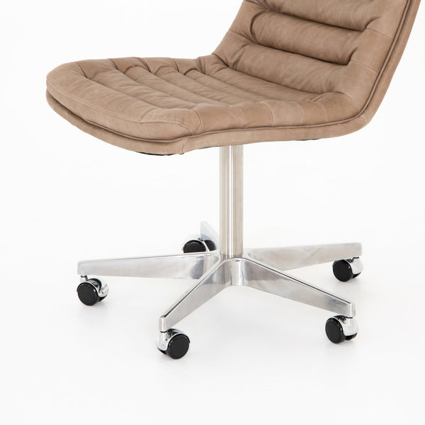 Malibu Industrial Desk Chair In Natural Washed Mushroo