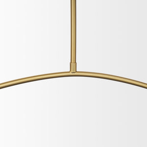 Cybill Brushed Brass w/ White Metal Shades 2-Light Chandelier