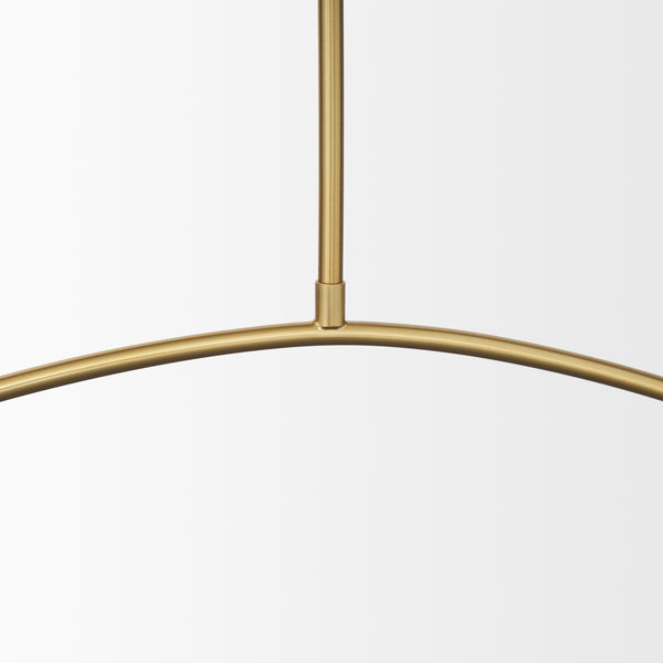 Cybill Brushed Brass w/ White Metal Shades 2-Light Chandelier