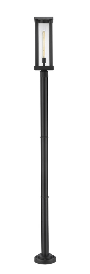 Glenwood 1 Light Outdoor Post Mounted Fixture in Black Finish