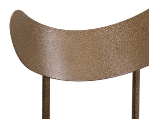 GIBBONS DINING CHAIR - ANTIQUE BRASS - CHARCOAL BLACK LEATHER