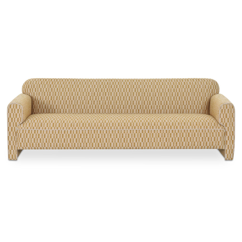 Leo Sofa in Chartreuse with Curved Back