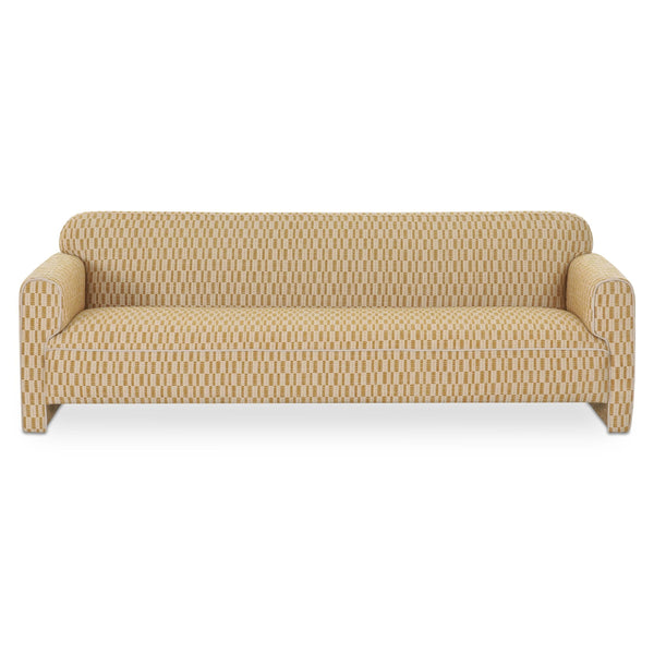 Leo Sofa in Chartreuse with Curved Back