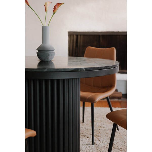 Tower Dining Table Black Marble by Moe's