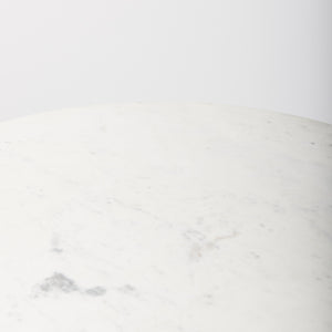 Maxwell 32" Round White Marble Tabletop w/ Blonde Wood & Black Metal Accent Pedestal Bistro Table