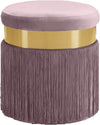 Edna Ottoman/Stool In Pink Velvet