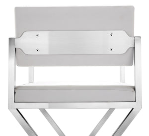 Director White Stainless Steel Barstool