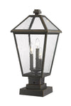 Talbot 3 Light Outdoor Pier Mounted Fixture in Rubbed Bronze Finish