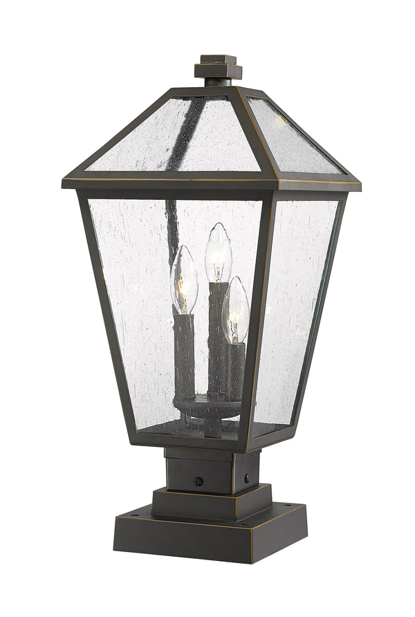 Talbot 3 Light Outdoor Pier Mounted Fixture in Rubbed Bronze Finish