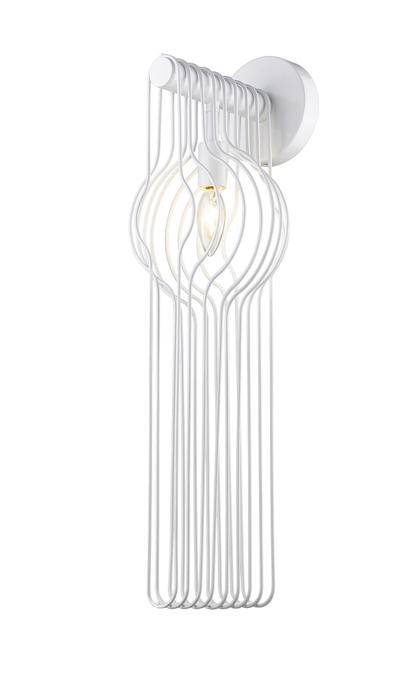 Contour 1 Light Wall Sconce in White Finish
