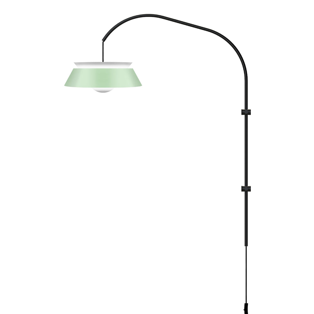 Cuna Mint Green 1-Light Wall Lamp with Black Wall Hanger