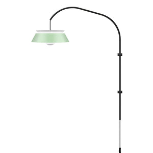 Cuna Mint Green 1-Light Wall Lamp with Black Wall Hanger