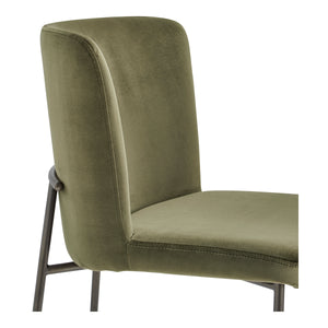 Moe's Early Dining Chair Faux Green Mohair