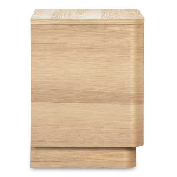 Round Off Tall Nightstand in Natural Oak