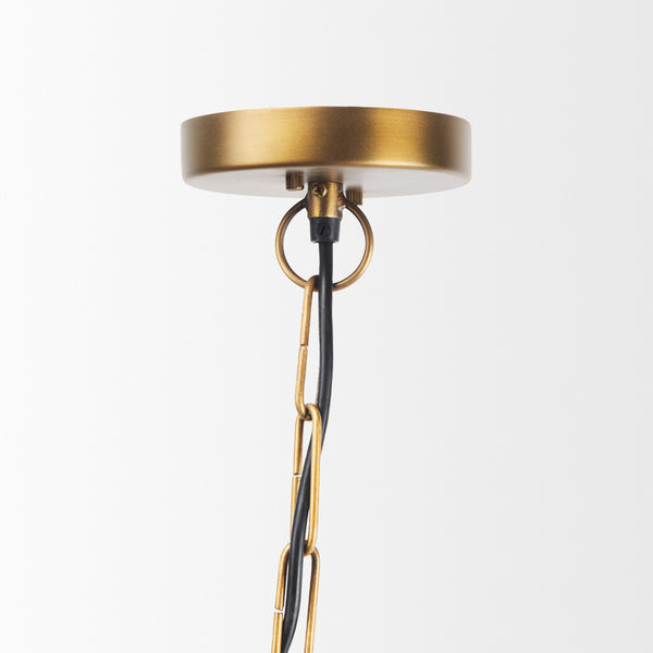 Willson 17.0L x 17.0W x 29.0H Black Iron W/Antique Brass Dome Pendant Light