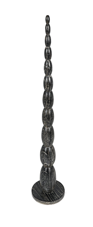 Freia Mindi Wood Sculpture in Cinder Black Finish