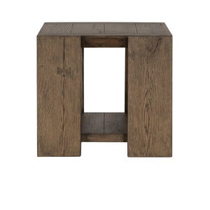 Troy Solid Wood Square End Table - Suede Brown