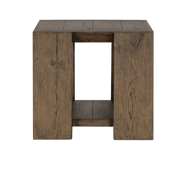 Troy Solid Wood Square End Table - Suede Brown