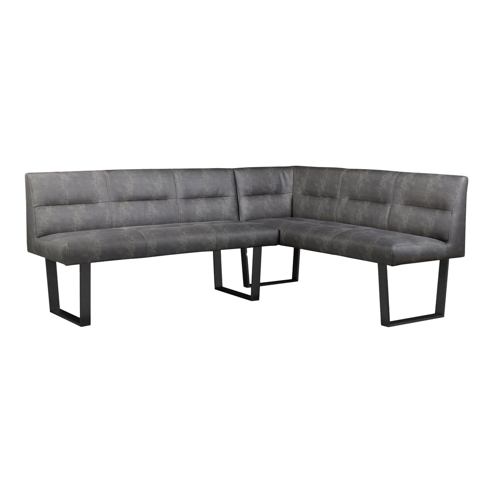 Moe's Hanlon 4-Seater Corner Bench Dark Grey