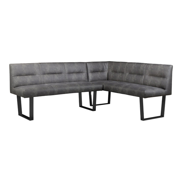 Moe's Hanlon 4-Seater Corner Bench Dark Grey
