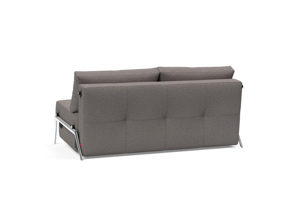 CUBED QUEEN SOFA BED in MIXED DANCE GREY FABRIC WITH Chrome legs 521