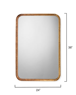 Principle Iron Rectangle Wall Mirror, Gold