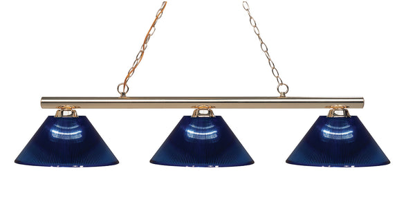 Sharp Shooter 3 Light Billiard Light in Polished Brass Finish