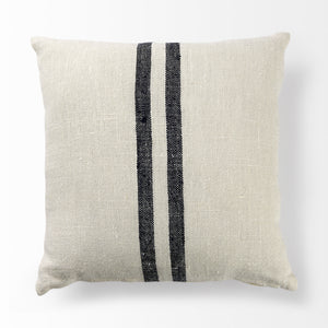 Sandra 18 x 18 Beige With Blue Stripes Decorative Pillow Cover