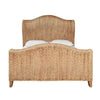 WINGED HEADBOARD AND FOOTBOARD WITH SIDE RAILS IN NATURAL WATER HYACINTH, QUEEN SIZE