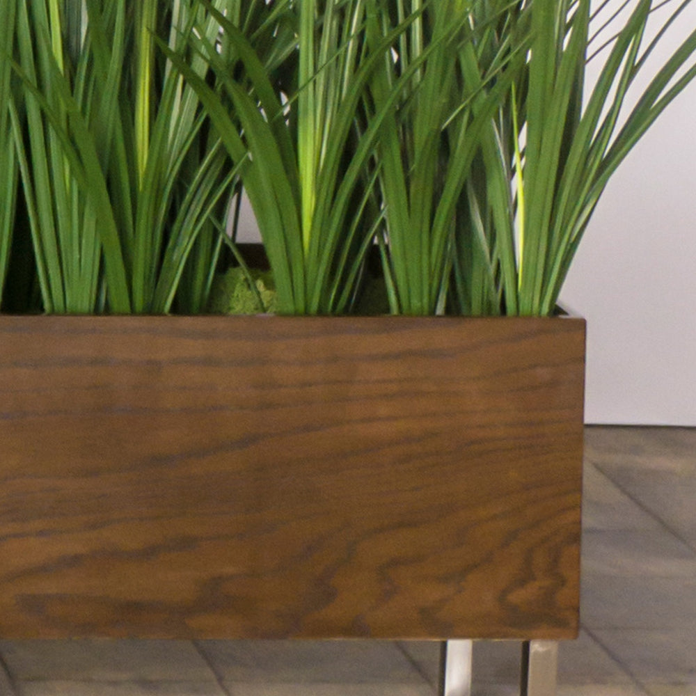 Liriope Grass in Dark Stained Custom Rectangle Pla