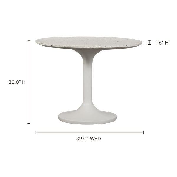 Moe's Tuli Outdoor Cafe Table in White Terrazzo