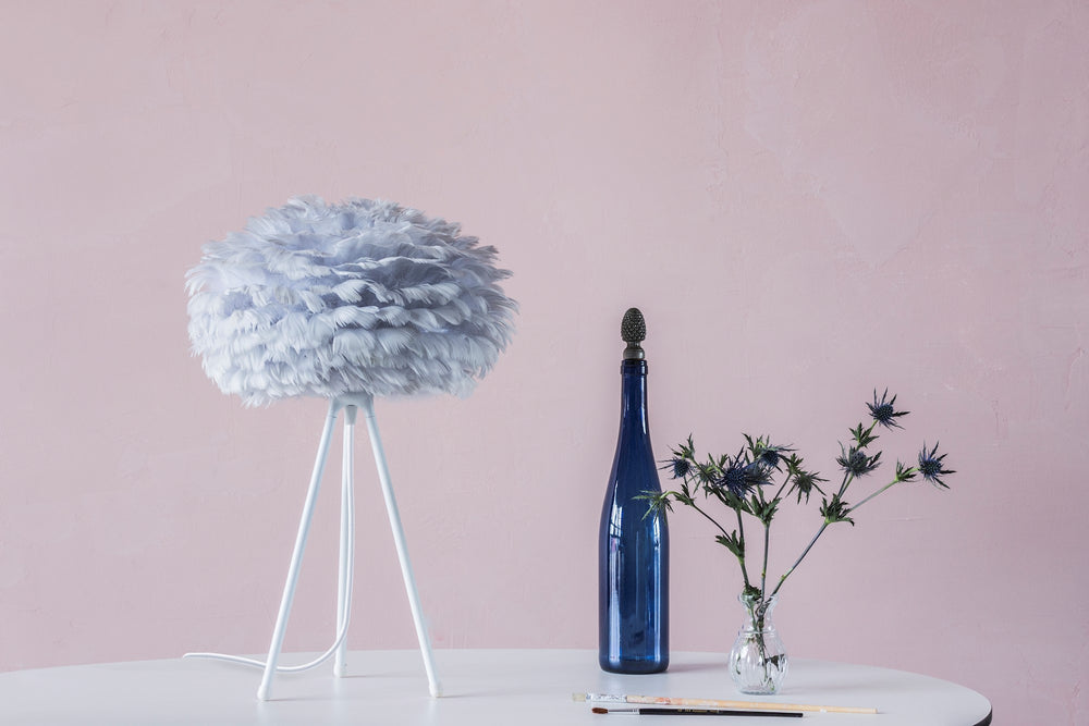 Eos 20" H Table Lamp in Grey with White Base