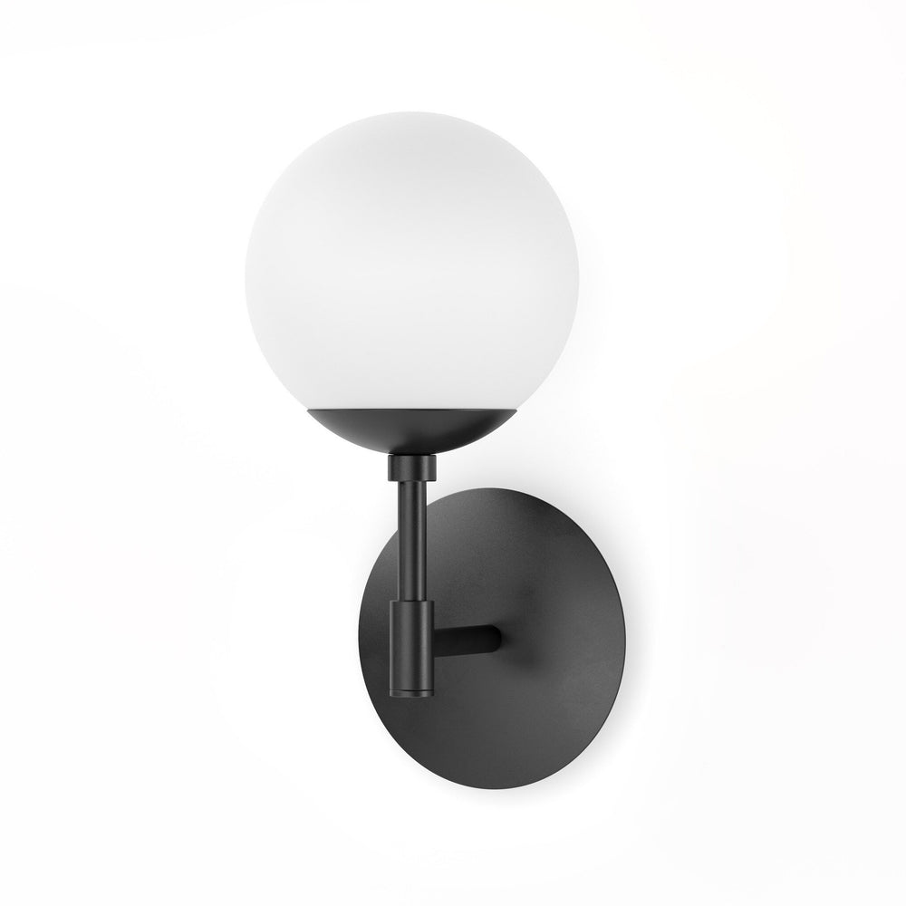 Sunset Sconce In Black Gunmetal-Opal Matte Glass