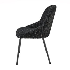 Katrisa KD Boucle Dining Side Chair, Zenith Black
