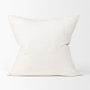Jenna Cream w/ Black Print Linen Square Decorative Pillow Cover