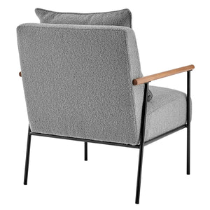 Quinton Fabric Accent Arm Chair In Boucle Gray