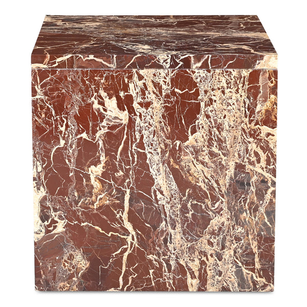 Rosa Accent Table in Rosso Levanto Marble