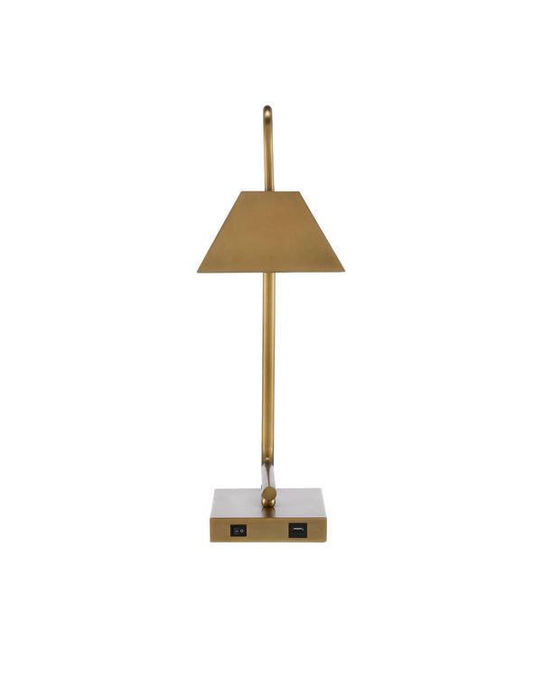 Hoxton Brass Table Lamp In Light Antique Brass