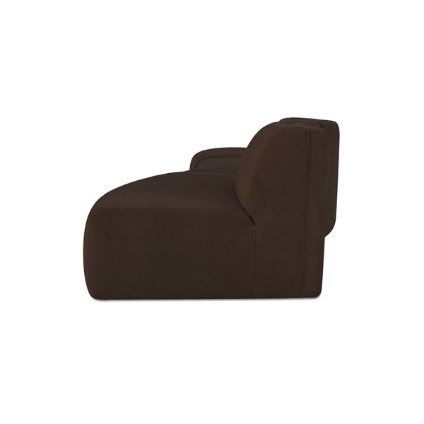 Naomi 3-Piece Wave Modular Sectional in Dark Brown