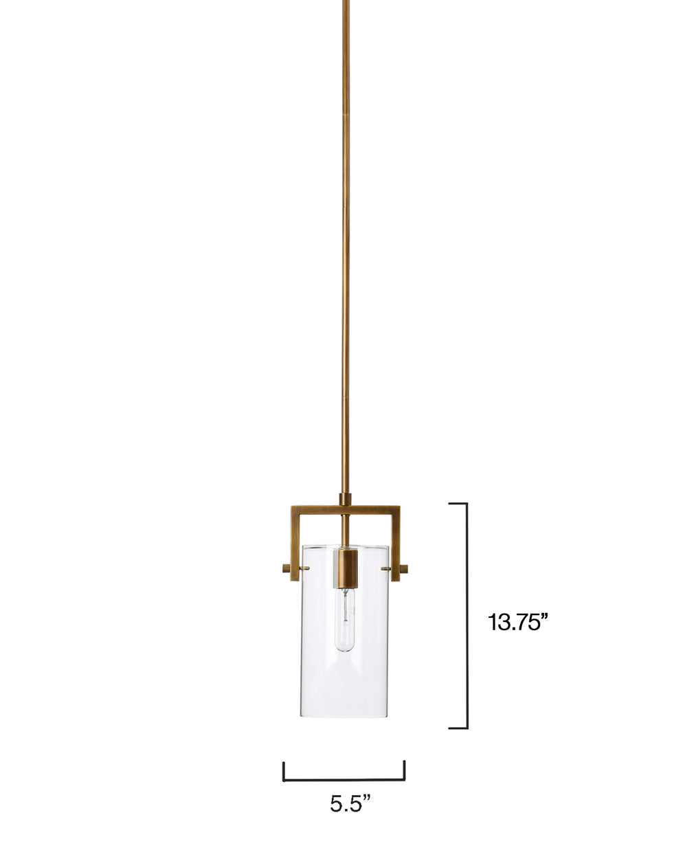 Cambrai Brass & Glass Pendant, Small