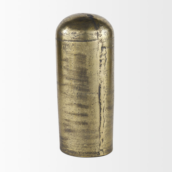 Quonset Extra Tall Brass Finished Aluminum Metal Pillar Object