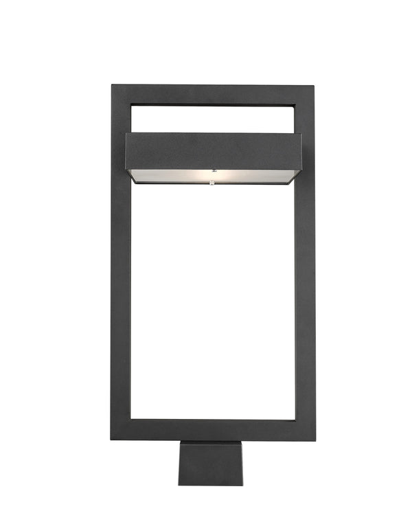 Luttrel 1 Light Outdoor Post Mount Fixture in Black Finish