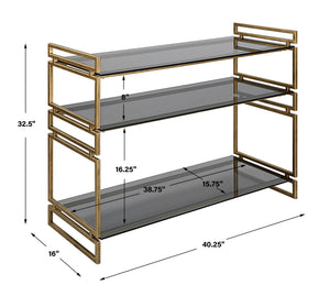 Stacked Up Gray Glass Console Table