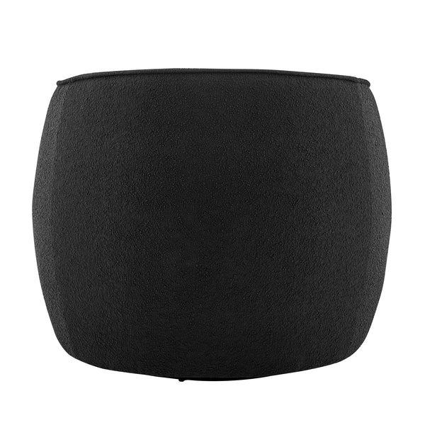 Steward Fabric Swivel Accent Chair In Boucle Black