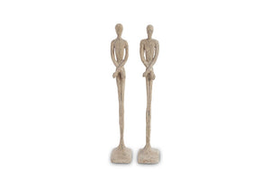 Skinny Male and Female Sculpture, Roman Stone, XS