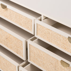 Luella 6 Drawer Dresser In Matte Alabaster