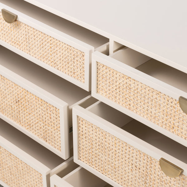 Luella 6 Drawer Dresser In Matte Alabaster
