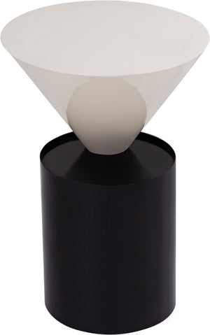 Abel End Table In White and Black
