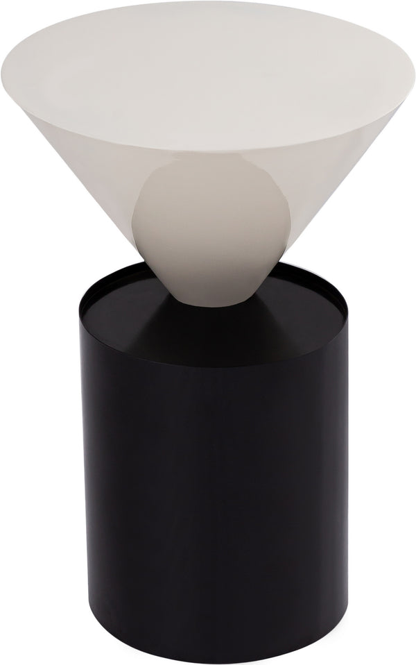 Abel End Table In White and Black