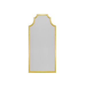 PAGODA STYLE FLOOR MIRROR WITH GOLD LEAF FRAME